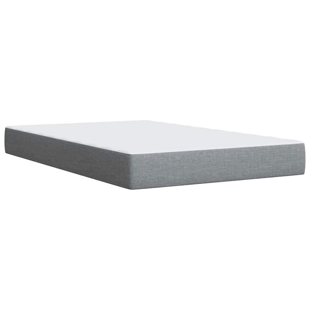Κρεβάτι Boxspring με Στρώμα Ανοιχτό Γκρι 120x190 εκ. Υφασμάτινο