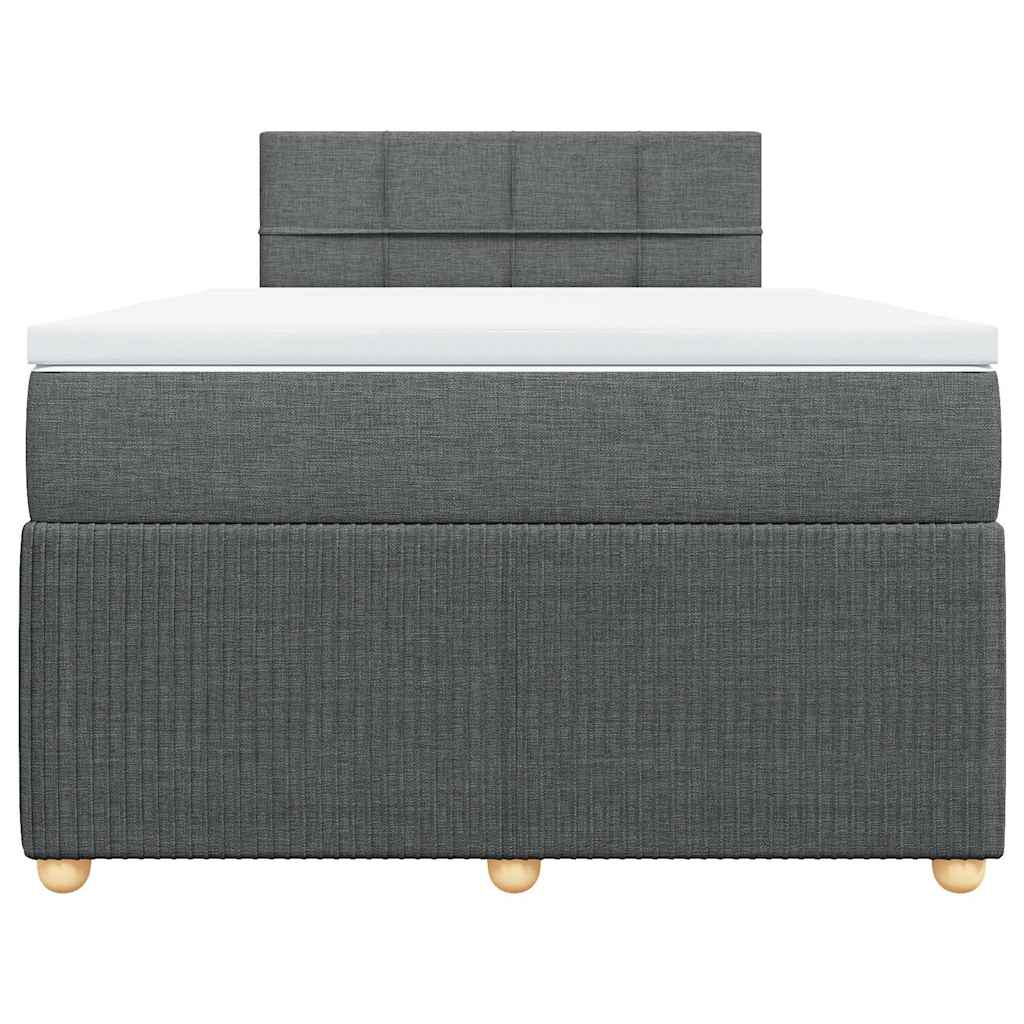 Κρεβάτι Boxspring με Στρώμα Σκούρο Γκρι 120x190 εκ Υφασμάτινο - Pakobazaar