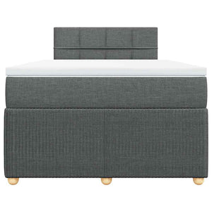 Κρεβάτι Boxspring με Στρώμα Σκούρο Γκρι 120x190 εκ Υφασμάτινο - Pakobazaar