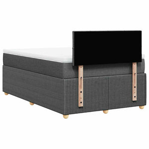 Κρεβάτι Boxspring με Στρώμα Σκούρο Γκρι 120x190 εκ Υφασμάτινο - Pakobazaar
