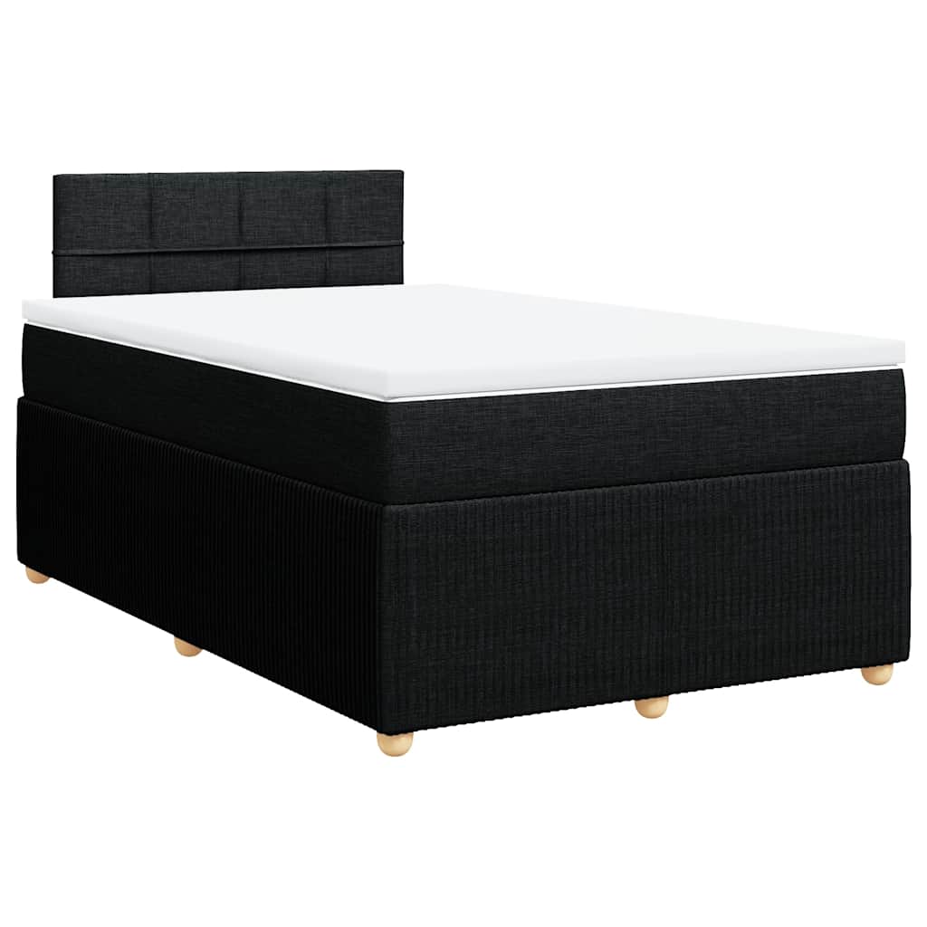 Κρεβάτι Boxspring με Στρώμα Μαύρο 120x190 εκ. Υφασμάτινο - Pakobazaar