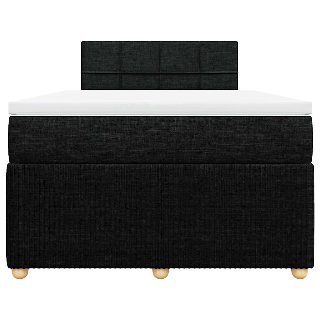 Κρεβάτι Boxspring με Στρώμα Μαύρο 120x190 εκ. Υφασμάτινο - Pakobazaar