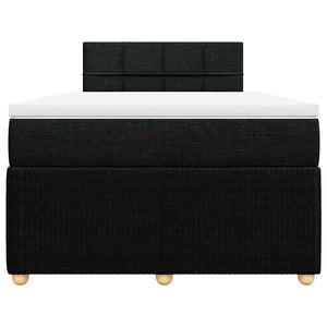 Κρεβάτι Boxspring με Στρώμα Μαύρο 120x190 εκ. Υφασμάτινο - Pakobazaar