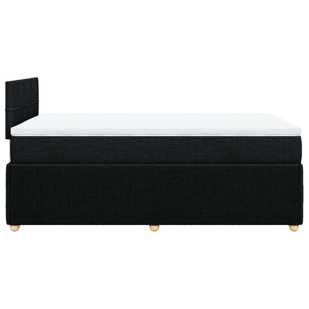 Κρεβάτι Boxspring με Στρώμα Μαύρο 120x190 εκ. Υφασμάτινο - Pakobazaar