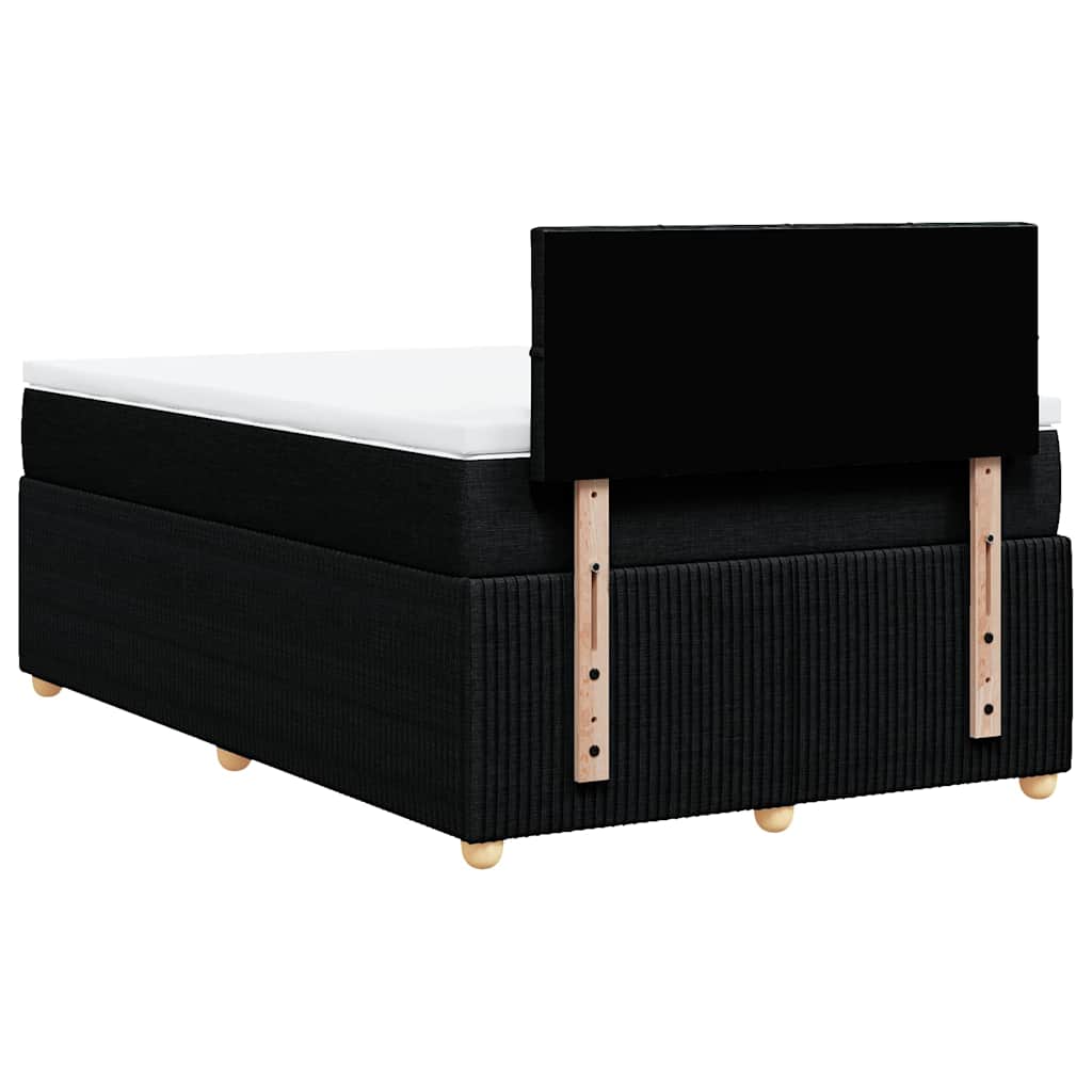 Κρεβάτι Boxspring με Στρώμα Μαύρο 120x190 εκ. Υφασμάτινο - Pakobazaar