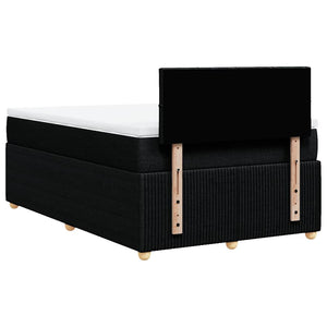 Κρεβάτι Boxspring με Στρώμα Μαύρο 120x190 εκ. Υφασμάτινο - Pakobazaar