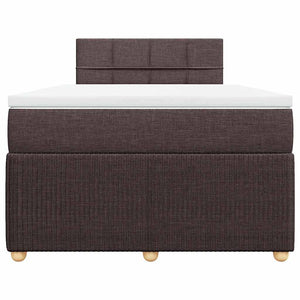 Κρεβάτι Boxspring με Στρώμα Σκούρο Καφέ 120x190 εκ Υφασμάτινο