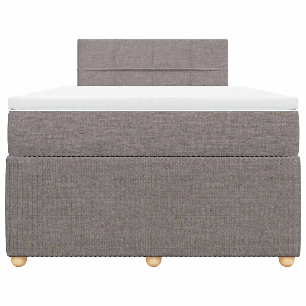 Κρεβάτι Boxspring με Στρώμα Taupe 120x190 εκ. Υφασμάτινο - Pakobazaar