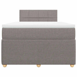 Κρεβάτι Boxspring με Στρώμα Taupe 120x190 εκ. Υφασμάτινο - Pakobazaar