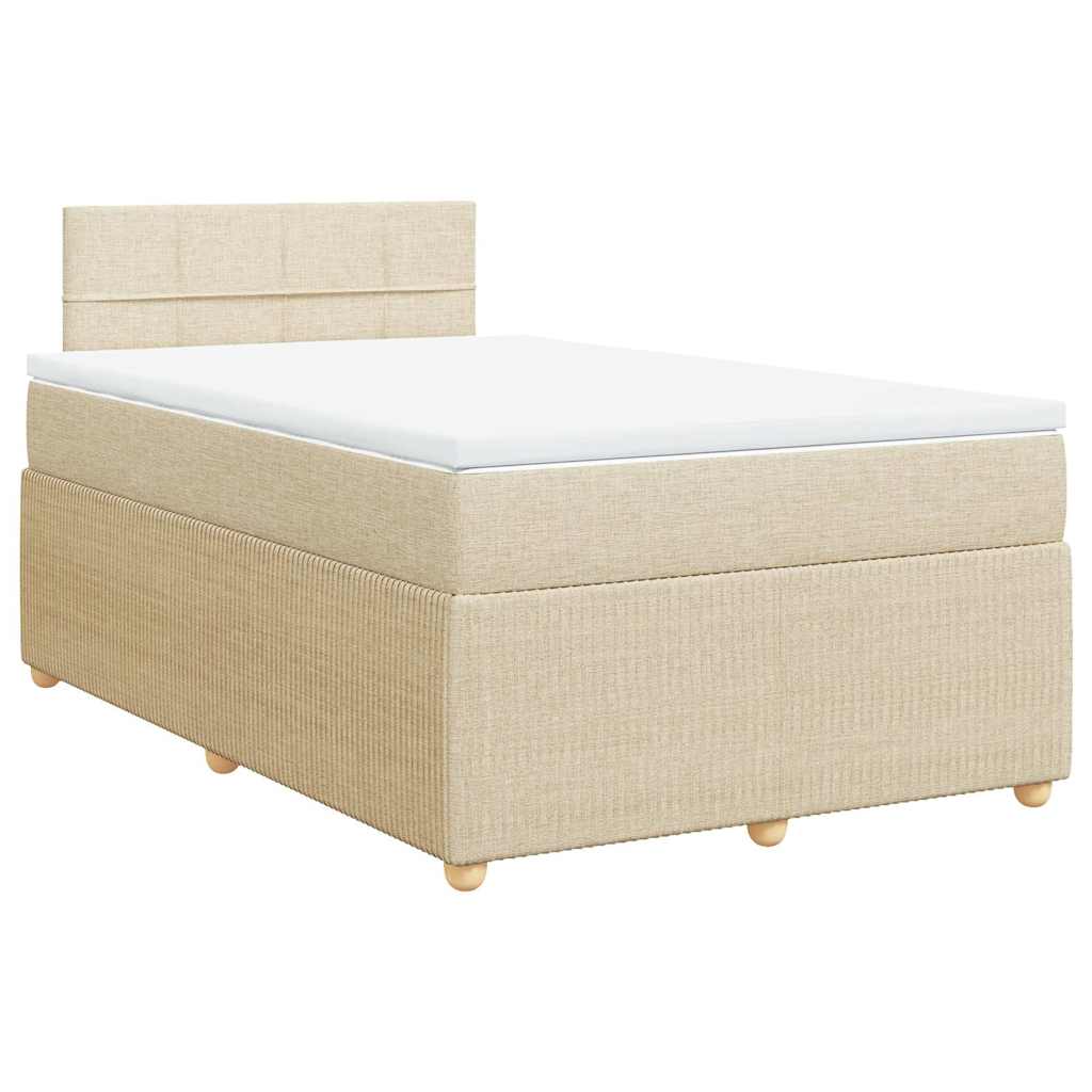 Κρεβάτι Boxspring με Στρώμα Κρεμ 120x190 εκ. Υφασμάτινο