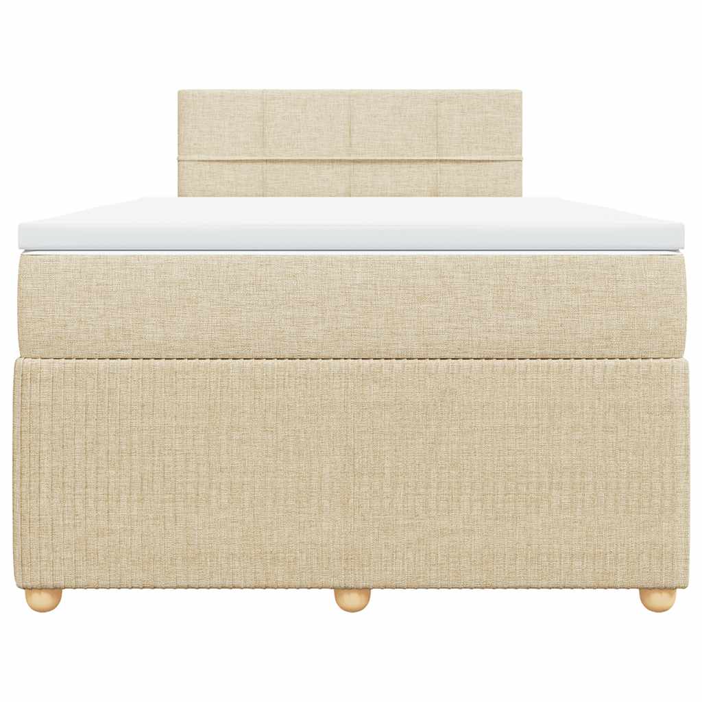 Κρεβάτι Boxspring με Στρώμα Κρεμ 120x190 εκ. Υφασμάτινο