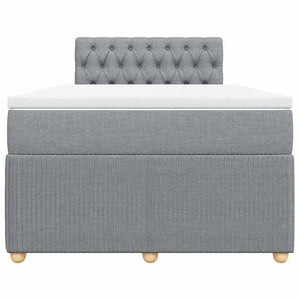 Κρεβάτι Boxspring με Στρώμα Ανοιχτό Γκρι 120x190 εκ. Υφασμάτινο