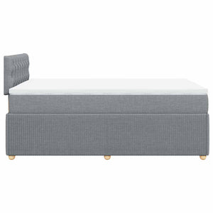 Κρεβάτι Boxspring με Στρώμα Ανοιχτό Γκρι 120x190 εκ. Υφασμάτινο