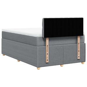 Κρεβάτι Boxspring με Στρώμα Ανοιχτό Γκρι 120x190 εκ. Υφασμάτινο