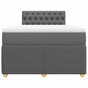 Κρεβάτι Boxspring με Στρώμα Σκούρο Γκρι 120x190 εκ Υφασμάτινο - Pakobazaar