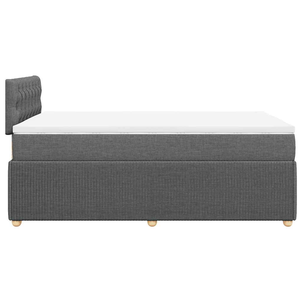 Κρεβάτι Boxspring με Στρώμα Σκούρο Γκρι 120x190 εκ Υφασμάτινο - Pakobazaar