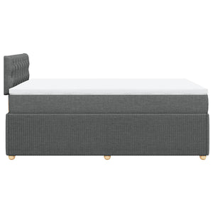 Κρεβάτι Boxspring με Στρώμα Σκούρο Γκρι 120x190 εκ Υφασμάτινο - Pakobazaar
