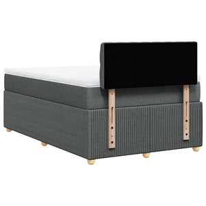 Κρεβάτι Boxspring με Στρώμα Σκούρο Γκρι 120x190 εκ Υφασμάτινο - Pakobazaar