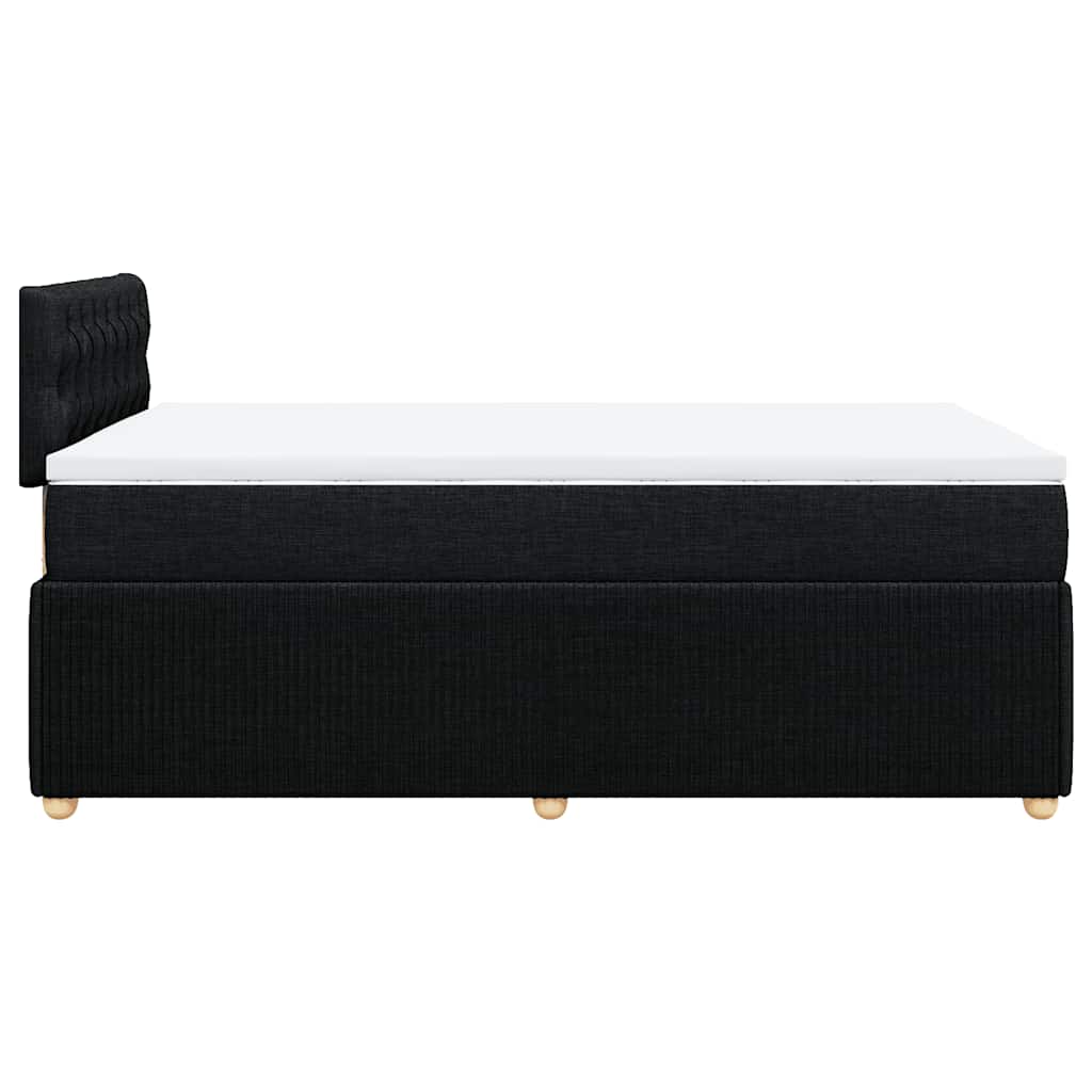 Κρεβάτι Boxspring με Στρώμα Μαύρο 120x190 εκ. Υφασμάτινο