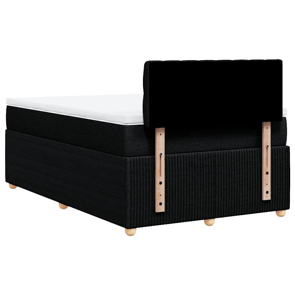 Κρεβάτι Boxspring με Στρώμα Μαύρο 120x190 εκ. Υφασμάτινο