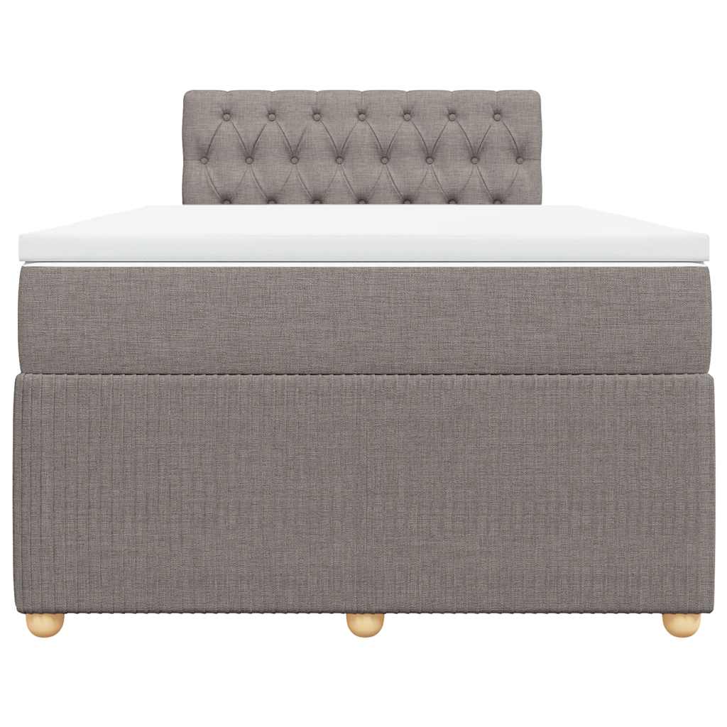 Κρεβάτι Boxspring με Στρώμα Taupe 120x190 εκ. Υφασμάτινο - Pakobazaar