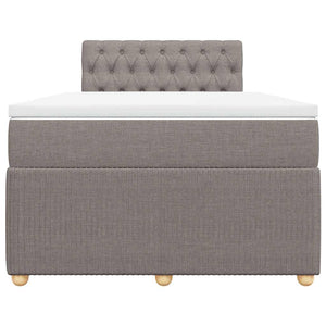 Κρεβάτι Boxspring με Στρώμα Taupe 120x190 εκ. Υφασμάτινο - Pakobazaar