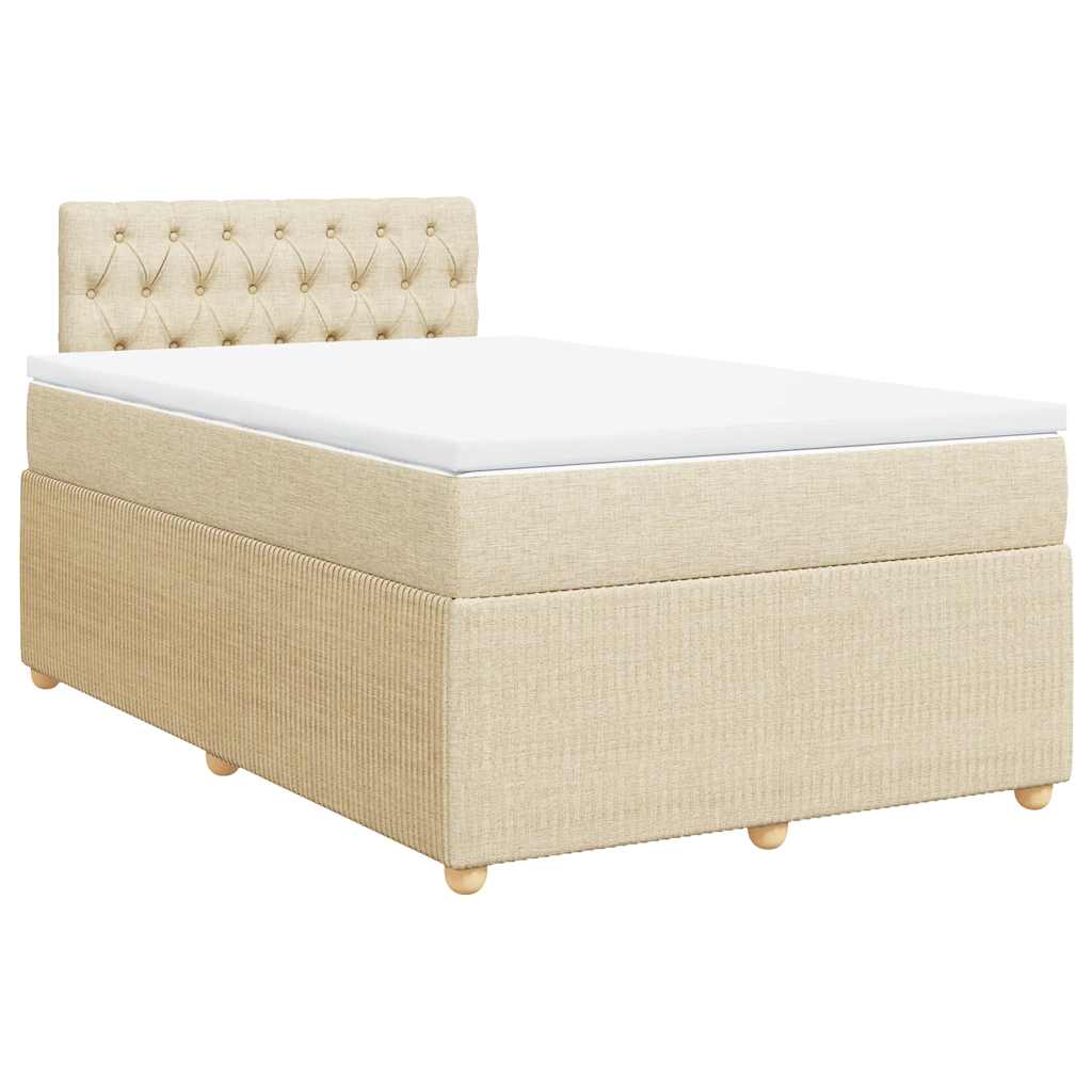 Κρεβάτι Boxspring με Στρώμα Κρεμ 120x190 εκ. Υφασμάτινο