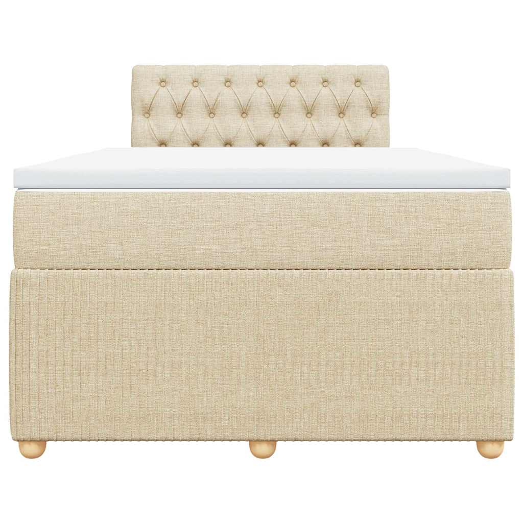 Κρεβάτι Boxspring με Στρώμα Κρεμ 120x190 εκ. Υφασμάτινο