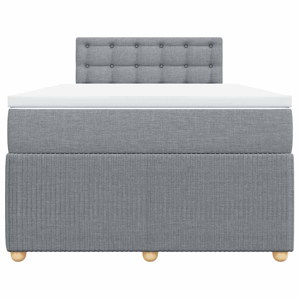 Κρεβάτι Boxspring με Στρώμα Ανοιχτό Γκρι 120x190 εκ. Υφασμάτινο - Pakobazaar