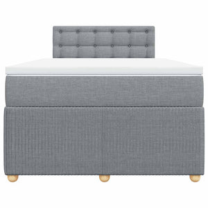 Κρεβάτι Boxspring με Στρώμα Ανοιχτό Γκρι 120x190 εκ. Υφασμάτινο - Pakobazaar