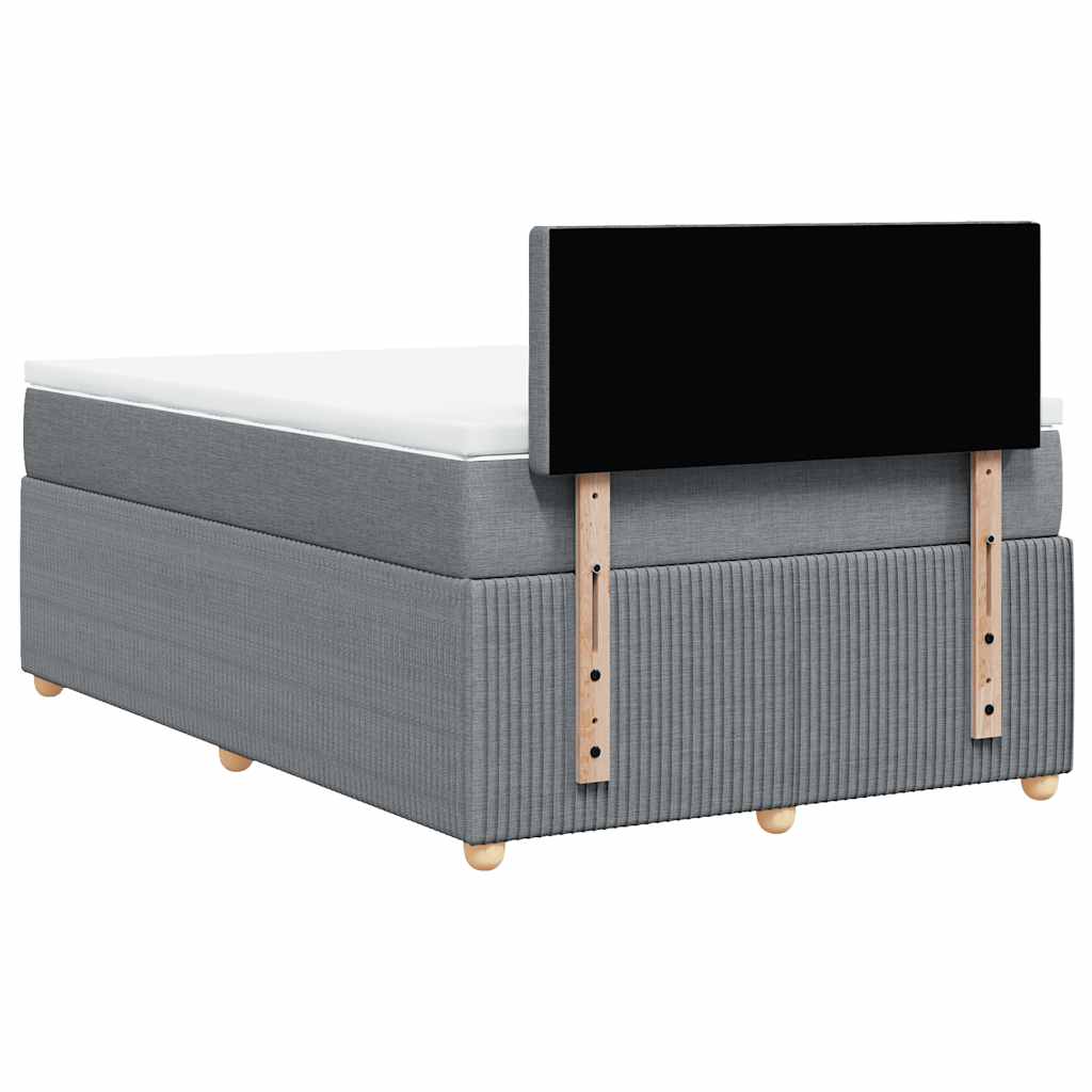 Κρεβάτι Boxspring με Στρώμα Ανοιχτό Γκρι 120x190 εκ. Υφασμάτινο - Pakobazaar