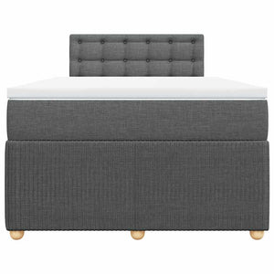 Κρεβάτι Boxspring με Στρώμα Σκούρο Γκρι 120x190 εκ Υφασμάτινο - Pakobazaar