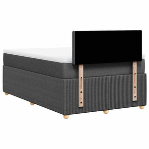 Κρεβάτι Boxspring με Στρώμα Σκούρο Γκρι 120x190 εκ Υφασμάτινο - Pakobazaar