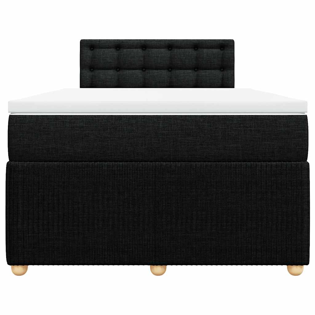 Κρεβάτι Boxspring με Στρώμα Μαύρο 120x190 εκ. Υφασμάτινο - Pakobazaar
