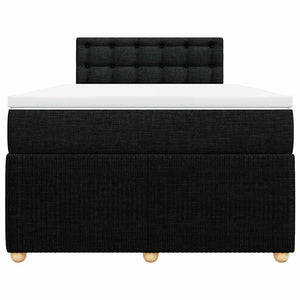 Κρεβάτι Boxspring με Στρώμα Μαύρο 120x190 εκ. Υφασμάτινο - Pakobazaar