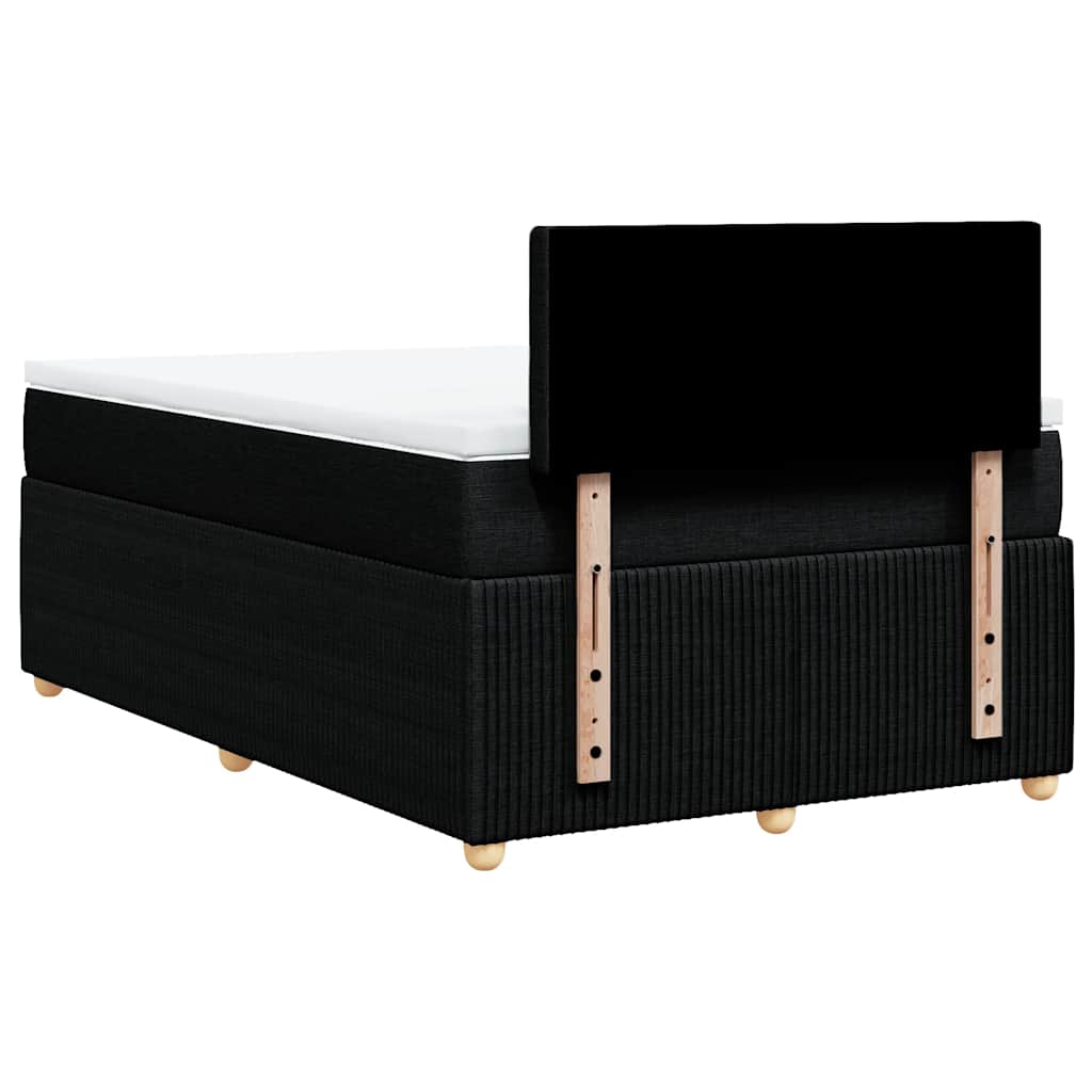 Κρεβάτι Boxspring με Στρώμα Μαύρο 120x190 εκ. Υφασμάτινο - Pakobazaar