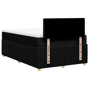 Κρεβάτι Boxspring με Στρώμα Μαύρο 120x190 εκ. Υφασμάτινο - Pakobazaar