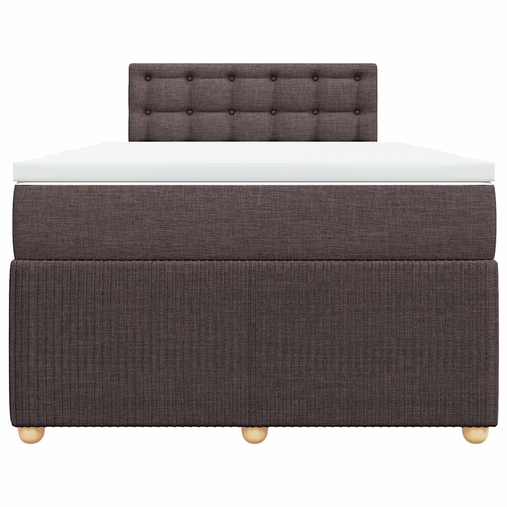 Κρεβάτι Boxspring με Στρώμα Σκούρο Καφέ 120x190 εκ Υφασμάτινο