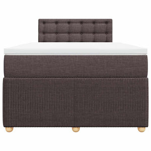 Κρεβάτι Boxspring με Στρώμα Σκούρο Καφέ 120x190 εκ Υφασμάτινο