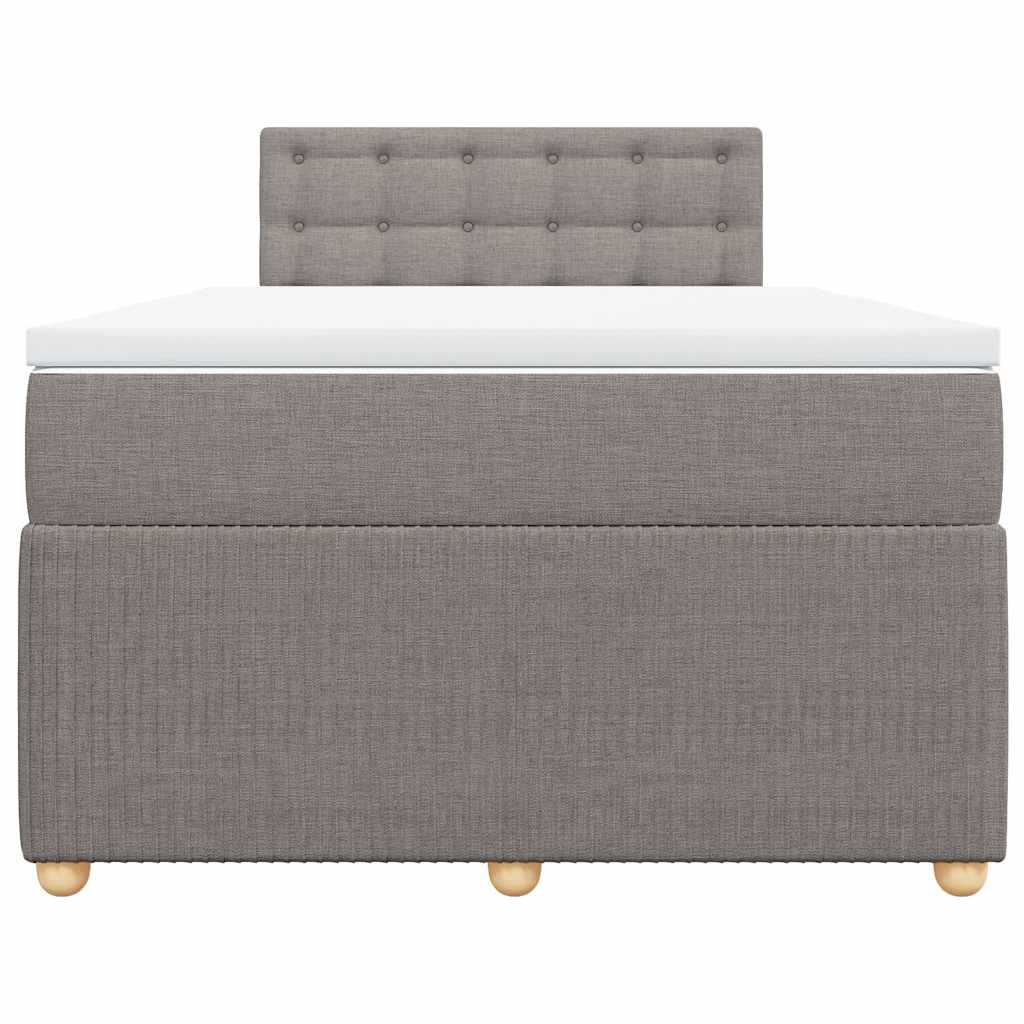 Κρεβάτι Boxspring με Στρώμα Taupe 120x190 εκ. Υφασμάτινο - Pakobazaar