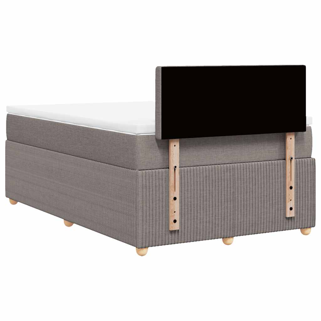 Κρεβάτι Boxspring με Στρώμα Taupe 120x190 εκ. Υφασμάτινο - Pakobazaar