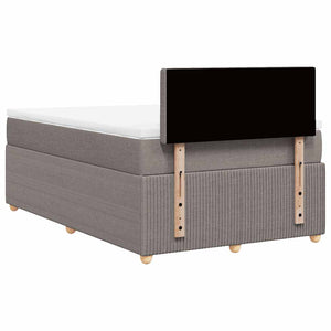 Κρεβάτι Boxspring με Στρώμα Taupe 120x190 εκ. Υφασμάτινο - Pakobazaar