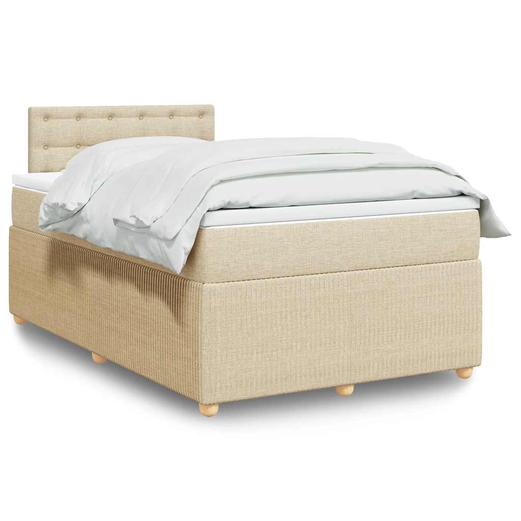 Κρεβάτι Boxspring με Στρώμα Κρεμ 120x190 εκ. Υφασμάτινο