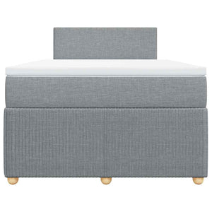 Κρεβάτι Boxspring με Στρώμα Ανοιχτό Γκρι 120x200 εκ. Υφασμάτινο - Pakobazaar