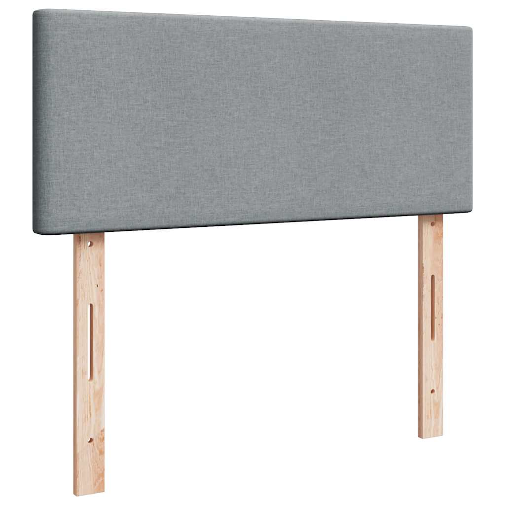 Κρεβάτι Boxspring με Στρώμα Ανοιχτό Γκρι 120x200 εκ. Υφασμάτινο - Pakobazaar