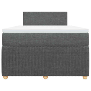 Κρεβάτι Boxspring με Στρώμα Σκούρο Γκρι 120x200 εκ. Υφασμάτινο - Pakobazaar