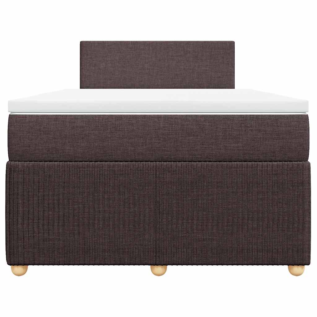 Κρεβάτι Boxspring με Στρώμα Σκούρο Καφέ 120x200 εκ. Υφασμάτινο - Pakobazaar