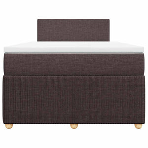 Κρεβάτι Boxspring με Στρώμα Σκούρο Καφέ 120x200 εκ. Υφασμάτινο - Pakobazaar