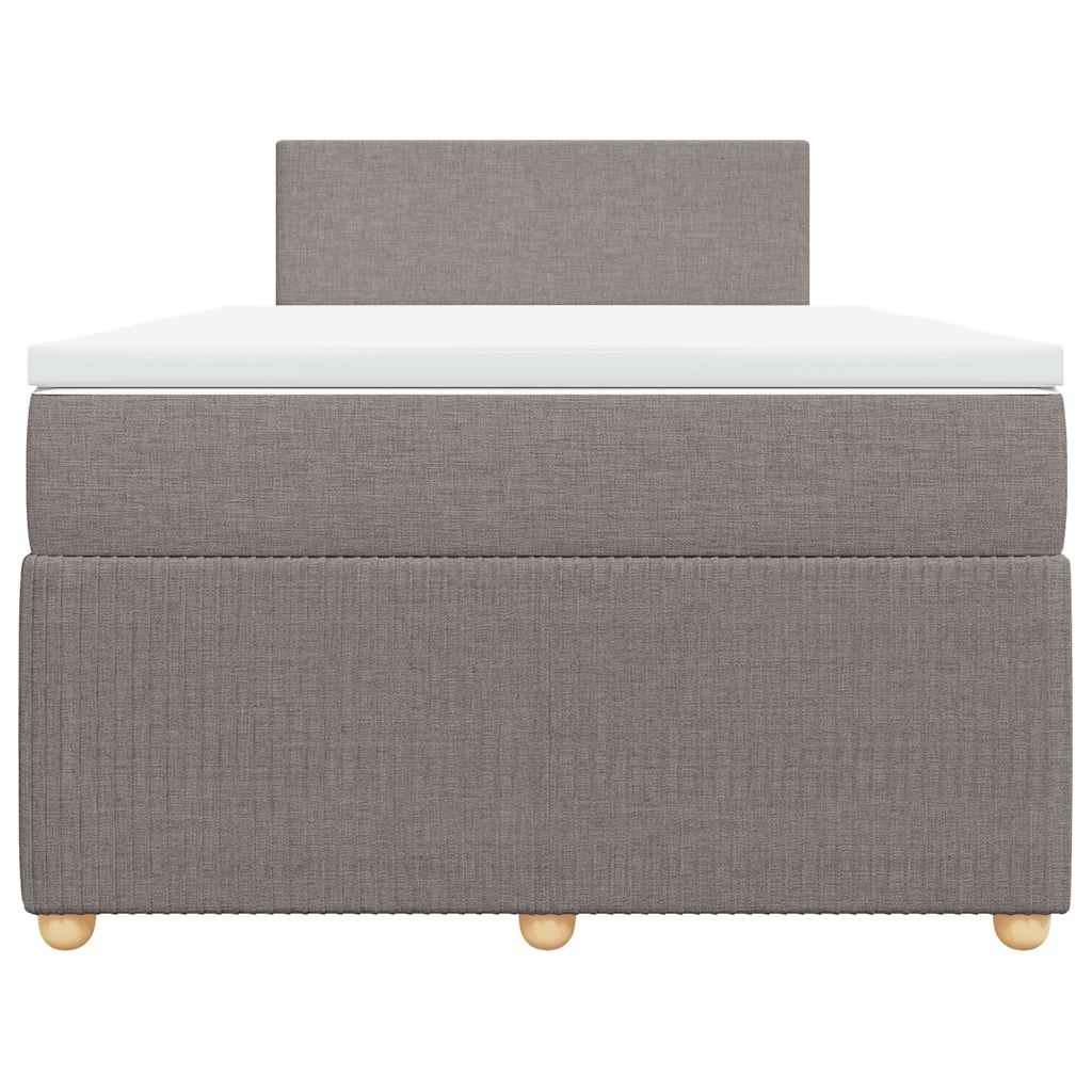 Κρεβάτι Boxspring με Στρώμα Taupe 120x200 εκ. Υφασμάτινο