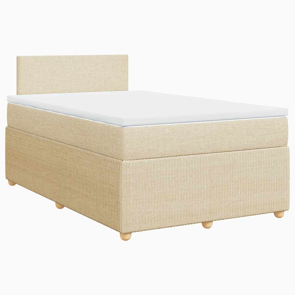 Κρεβάτι Boxspring με Στρώμα Κρεμ 120x200 εκ. Υφασμάτινο